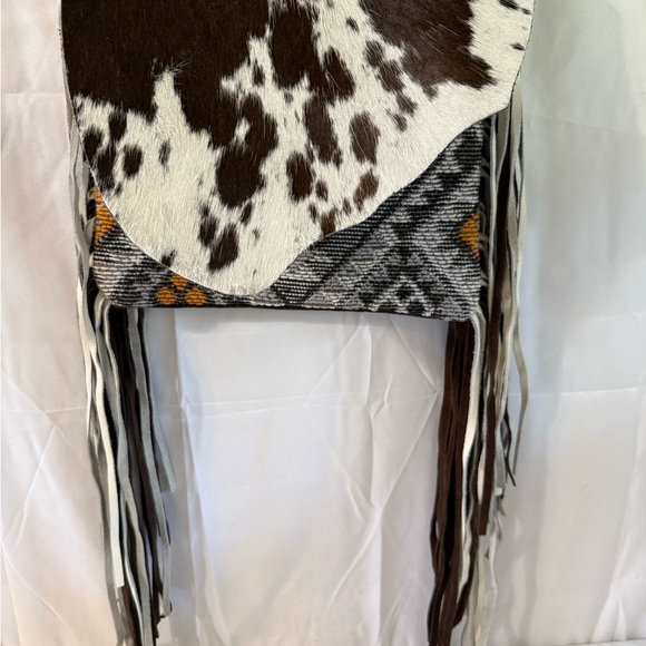 Myra Brown and White Fringe Shoulder Bag - Picture 2 of 7
